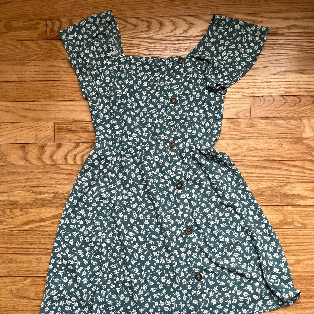 Blue-Green Floral Sundress
